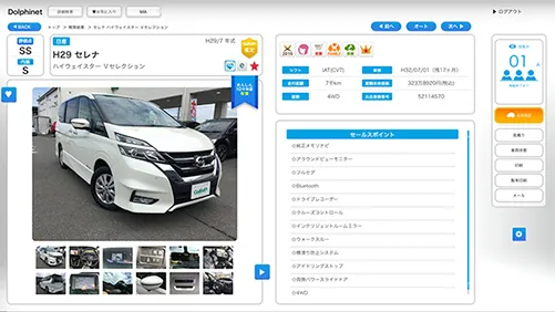 車の画像販売サービスドルフィネット